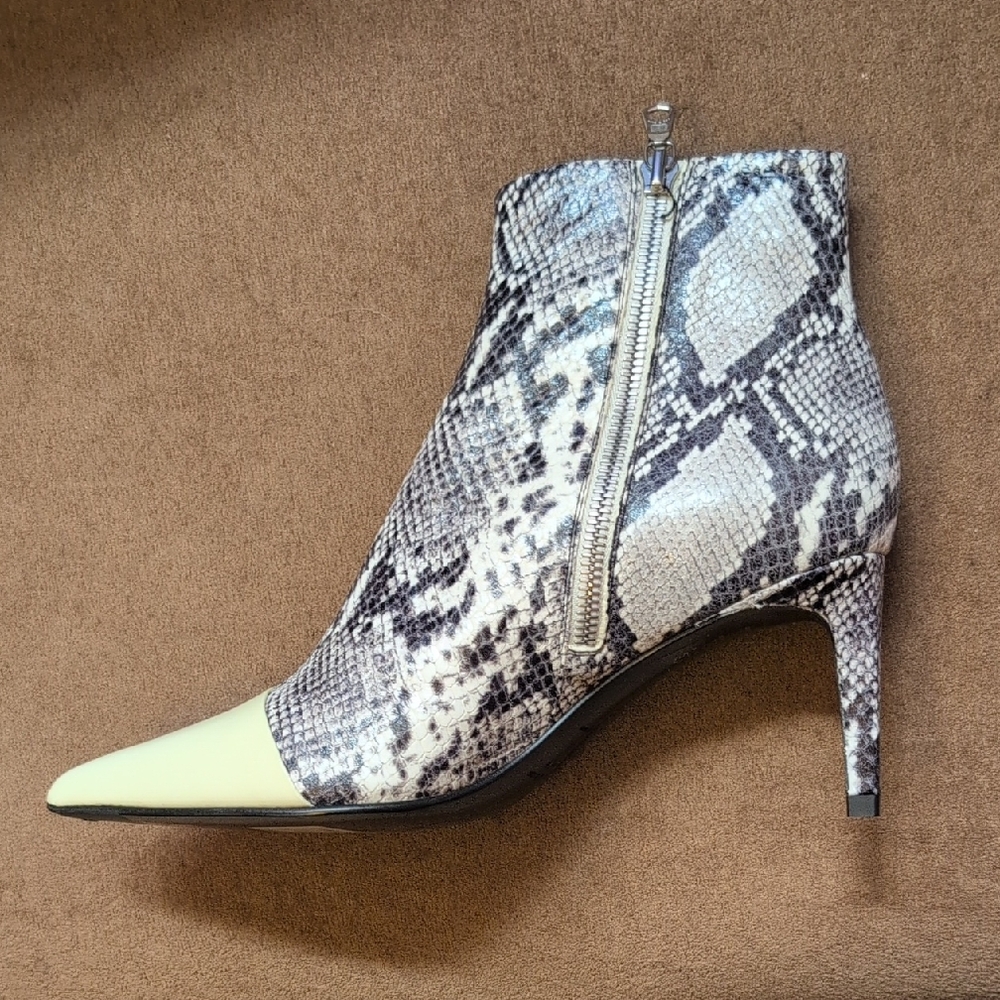 rag & bone Snakeskin and Cream Ankle Boots